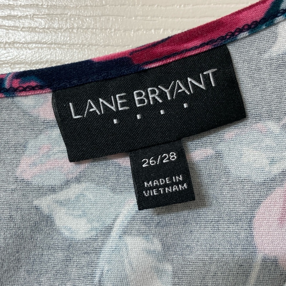 Lane Bryant Women’s Navy Floral 3/4 Sleeve Tiered A-line Midi Dress Size 26 4X - Picture 2 of 9